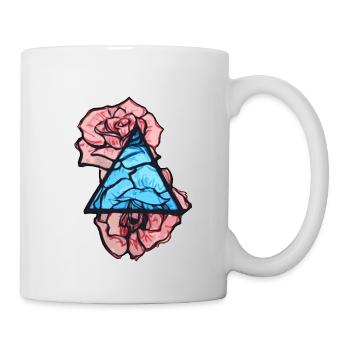 Buntglas-Rosen - Tasse - Weiß - Rechts