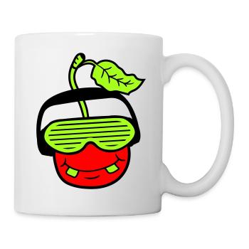 Cherry DJ Fruit Face Grins Party Club Music - Mug - white - Right