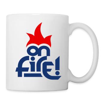 In Flammen (Blau & Rot) - Tasse - Weiß - Rechts