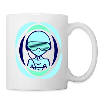 DJ Alien Alien Lunettes de soleil Musique de fête - Mug blanc - blanc - Droite