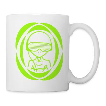 DJ Alien Alien Lunettes de soleil Musique de fête - Mug blanc - blanc - Droite