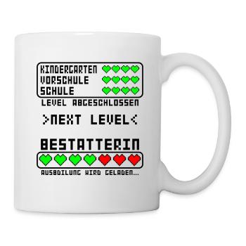 Bestatterin Ausbildung Beginn für Mädchen Baby - Tasse - Weiß - Rechts