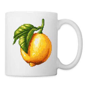 Icône Pixel Citron - Mug blanc - blanc - Droite