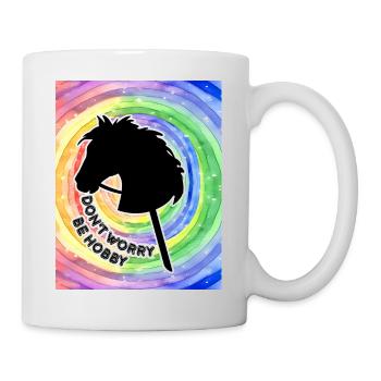 cheval de loisir- hobbyhorsing-arc-en-ciel- cheval sur un bâton - Mug blanc - blanc - Droite