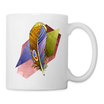 Feder - Tasse - Weiß - Rechts