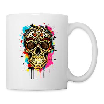 Colorful Calavera - Tasse - Weiß - Rechts