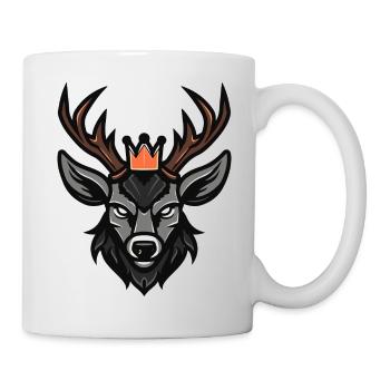 Hirsch Kopf Krone - Tasse - Weiß - Rechts