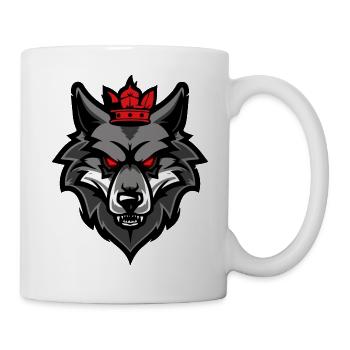 Wolf Kopf Krone - Tasse - Weiß - Rechts