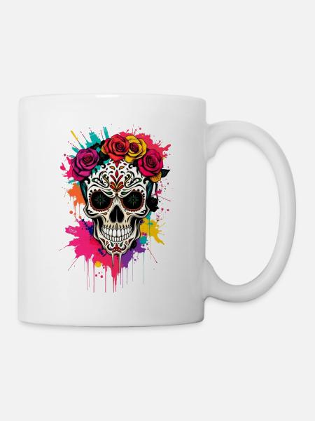 Viva Vida Skull - Tasse - Weiß