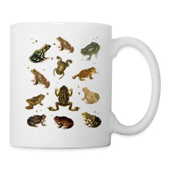 Retro Frog Shirt - Funny Toads and Flies - Mug - white - Right