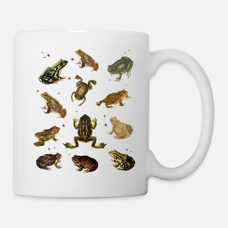 Retro Frog Shirt - Funny Toads and Flies - Mug - white