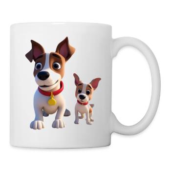 Papa et bébé chien - Mug blanc - blanc - Droite