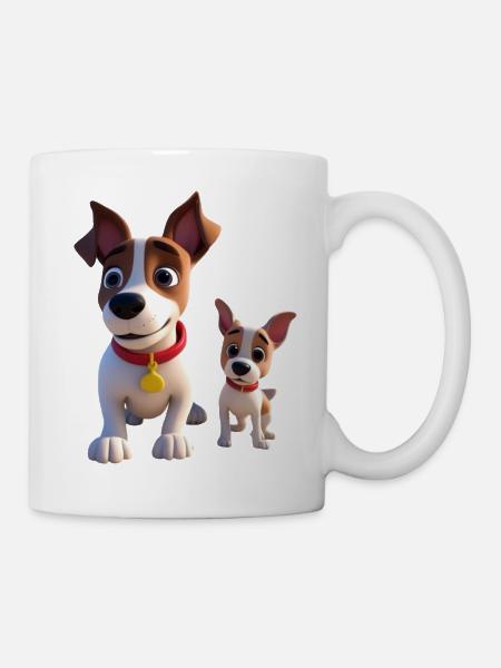 Papa et bébé chien - Mug blanc - blanc