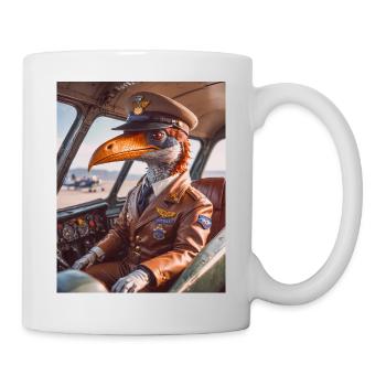 Dinos living Today – pterosaurs as pilot - Mug - white - Right