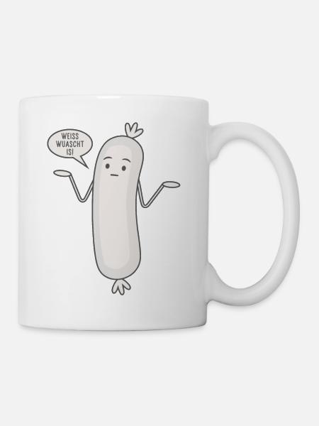 Weiss wuascht is - Spruch Wurst Lustige Weißwurst - Tasse - Weiß