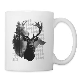 Trachtenshirt Hirschkopf Bayernshirt Geschenk - Tasse - Weiß - Rechts