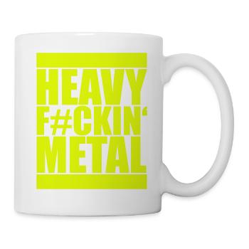 Heavy F#ckin' Metal Hard Rock Music Text Fun Quote - Mug - white - Right