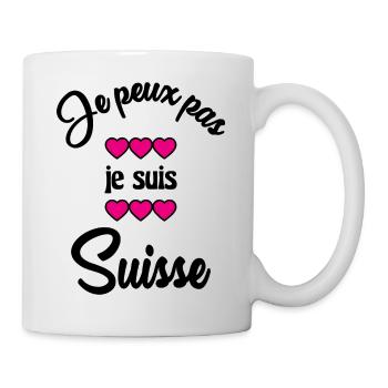 SCHWEIZ. HUMOR. LAND. FLAGGE. GENF. LAUSANNE - Tasse - Weiß - Rechts