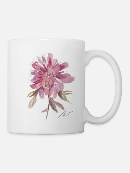 Coeur de pivoine - Mug blanc - blanc