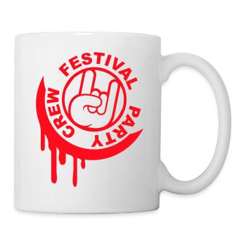 Festival Party Crew Rock Metal Team Runder Stempel - Tasse - Weiß - Rechts