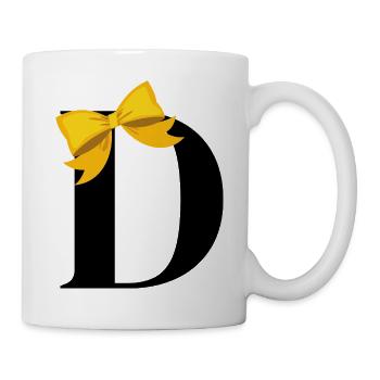 Buchstabe d gelber Knoten - Tasse - Weiß - Rechts
