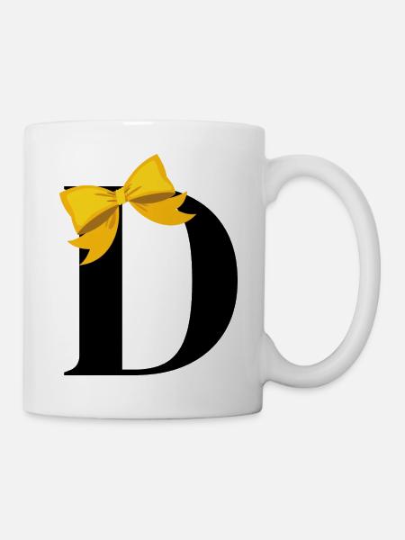 Buchstabe d gelber Knoten - Tasse - Weiß