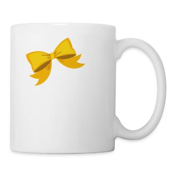 Buchstabe G gelbe Schleife - Tasse - Weiß - Rechts
