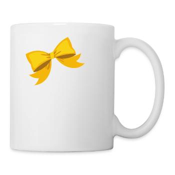 Buchstabe d gelber Knoten - Tasse - Weiß - Rechts