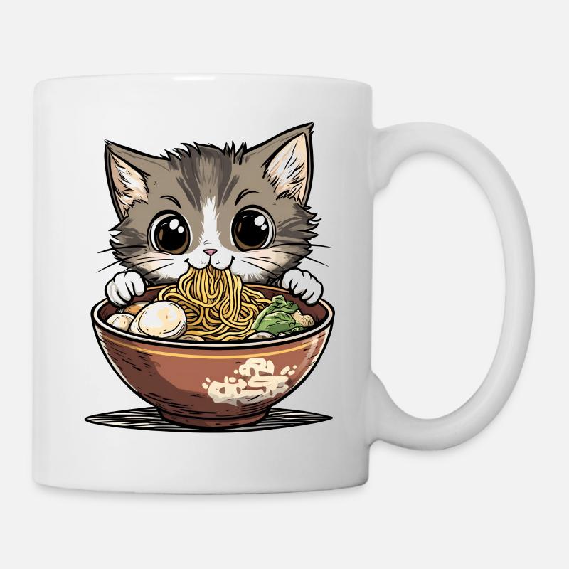 Süßes Ramen-Kätzchen - Tasse - Weiß