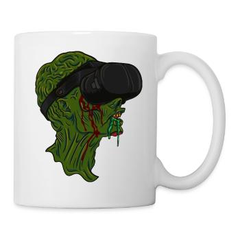 Zombie en réalité virtuelle - Mug blanc - blanc - Droite