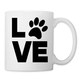 pfote love - Tasse - Weiß - Rechts