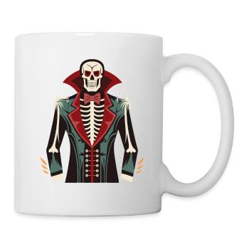 A skeleton ribcage, a vampire tuxedo print Costume - Mug - white - Right