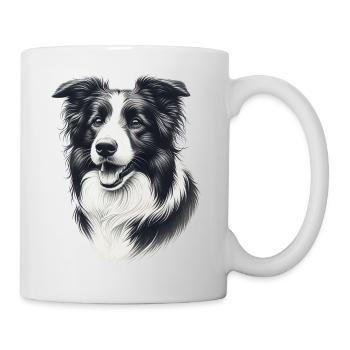 Border Collie Niedlich Hund schwarz weiß - Tasse - Weiß - Rechts