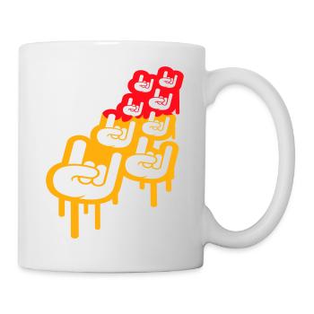 Heavy Metal Hard Rock Graffiti Horns Hand Gesture - Mug - white - Right
