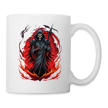 Grim Reaper in Flames - Dark and Fiery Design - Mug - white - Right