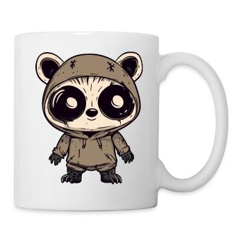 Waschbär Halloween Lustig Zombie - Tasse - Weiß - Rechts