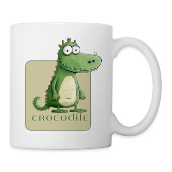 Lustiger Krokodil-Charakter - Tasse - Weiß - Rechts
