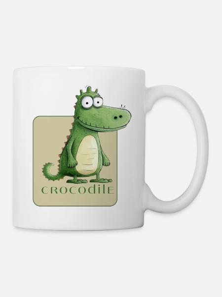 Lustiger Krokodil-Charakter - Tasse - Weiß