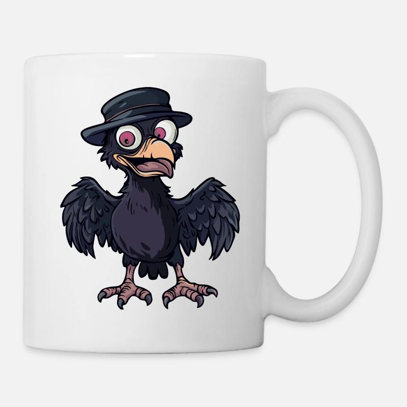 Rabe Vogel Halloween Lustig Zombie - Tasse - Weiß