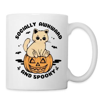 Socially Awkward And Spooky Cute Cat - Mug - white - Right