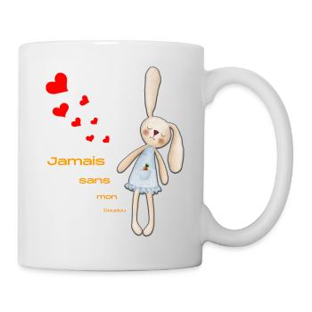 Jamais sans mon doudou - Mug blanc - blanc - Droite