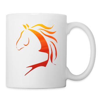 Pferd, Pferdekopf, Grafik, Horse, Cheval, Logo - Tasse - Weiß - Rechts