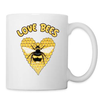 Love Bees Honeycomb Heart Honey Bee - Mug - white - Right