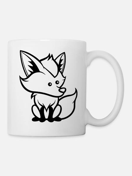 fuchs comic tier - Tasse - Weiß