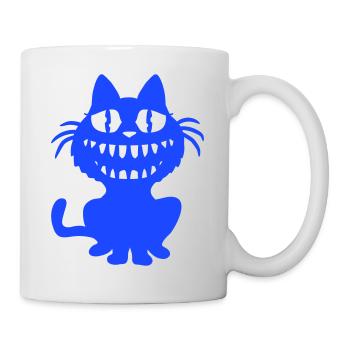 Crazy Monster Cat Halloween Horreur Dents Fun - Mug blanc - blanc - Droite