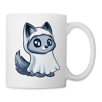 Wolf Halloween Lustig Geist - Tasse - Weiß - Rechts