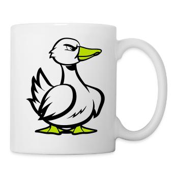 ente comic cartoon - Tasse - Weiß - Rechts