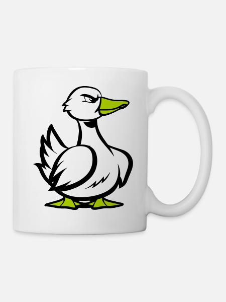 ente comic cartoon - Tasse - Weiß