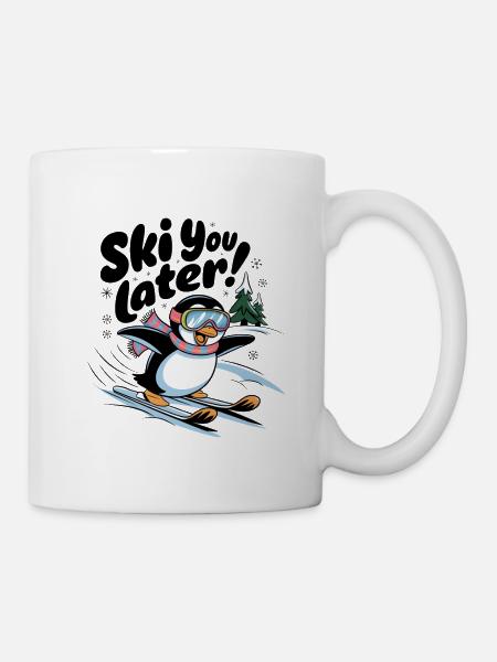 Skifahren Sie später - Tasse - Weiß