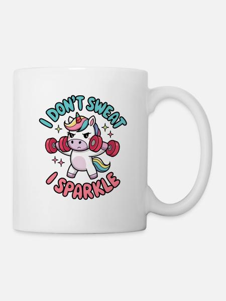 Ich schwitze nicht, ich funkle - Tasse - Weiß